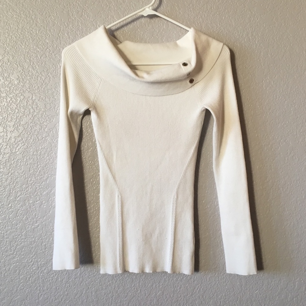 white house black market cream sweater